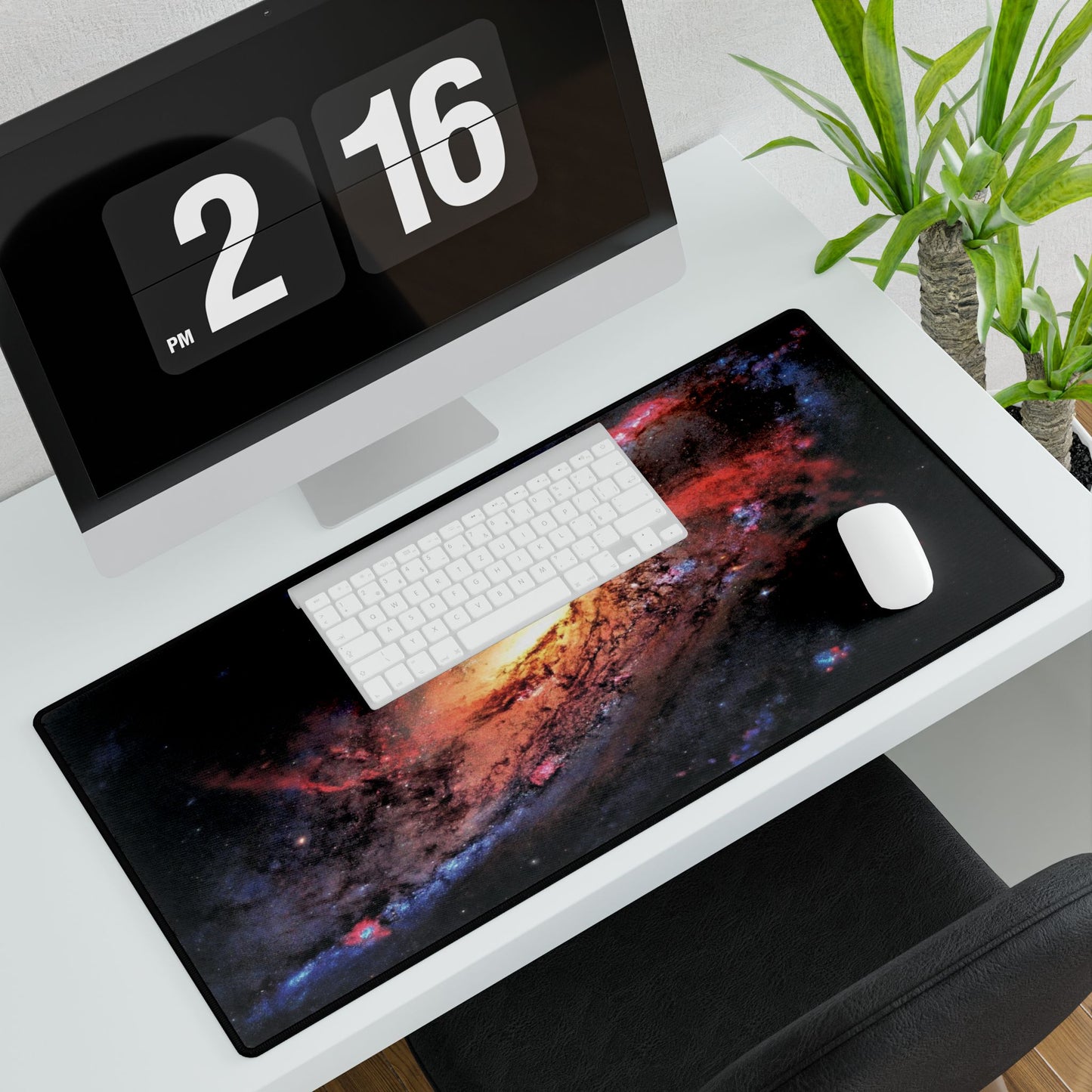 Galaxy swirl Desk Mat — Large Space-Themed Mousepad