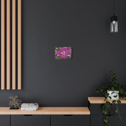 Pink Lily Floral Canvas Wall Art — Matte Stretched 1.25"