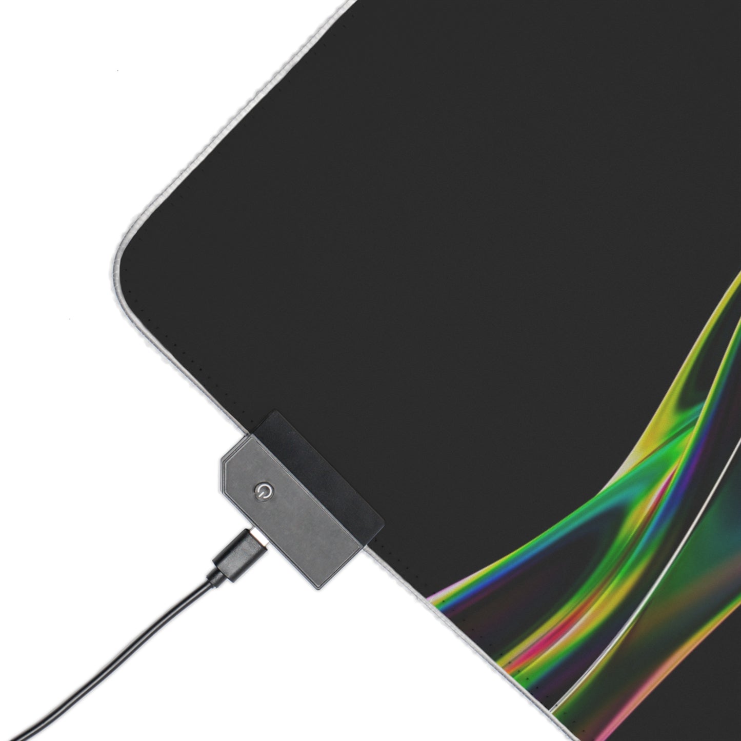 RGB LED Gaming Mouse Pad — Sleek Black with Color Wave Design