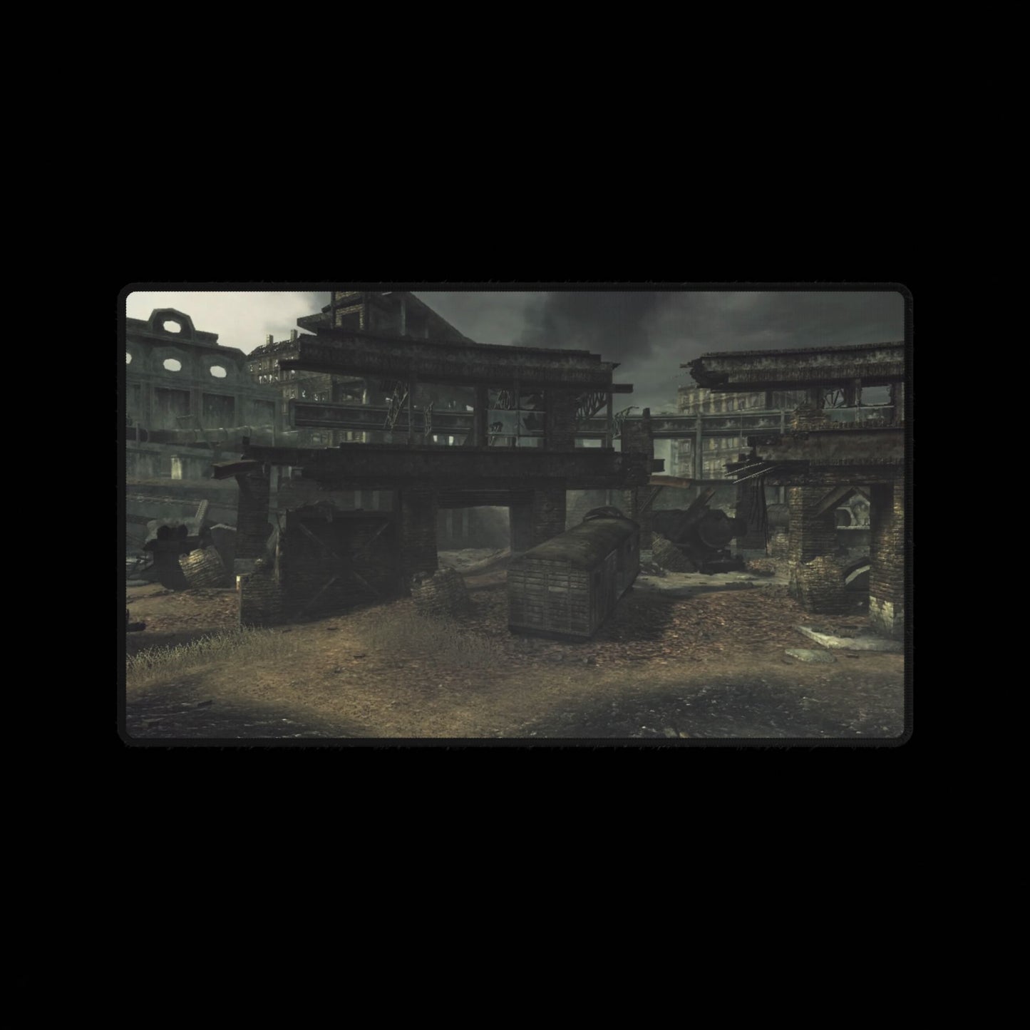 Custom Gaming Desk Mat Call of Duty World at War multiplayer map "ROUNDHOUSE" — War Landscape Mouse Pad