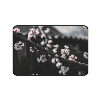 Cherry Blossom Desk Mat – Minimal Floral Office Mouse Pad