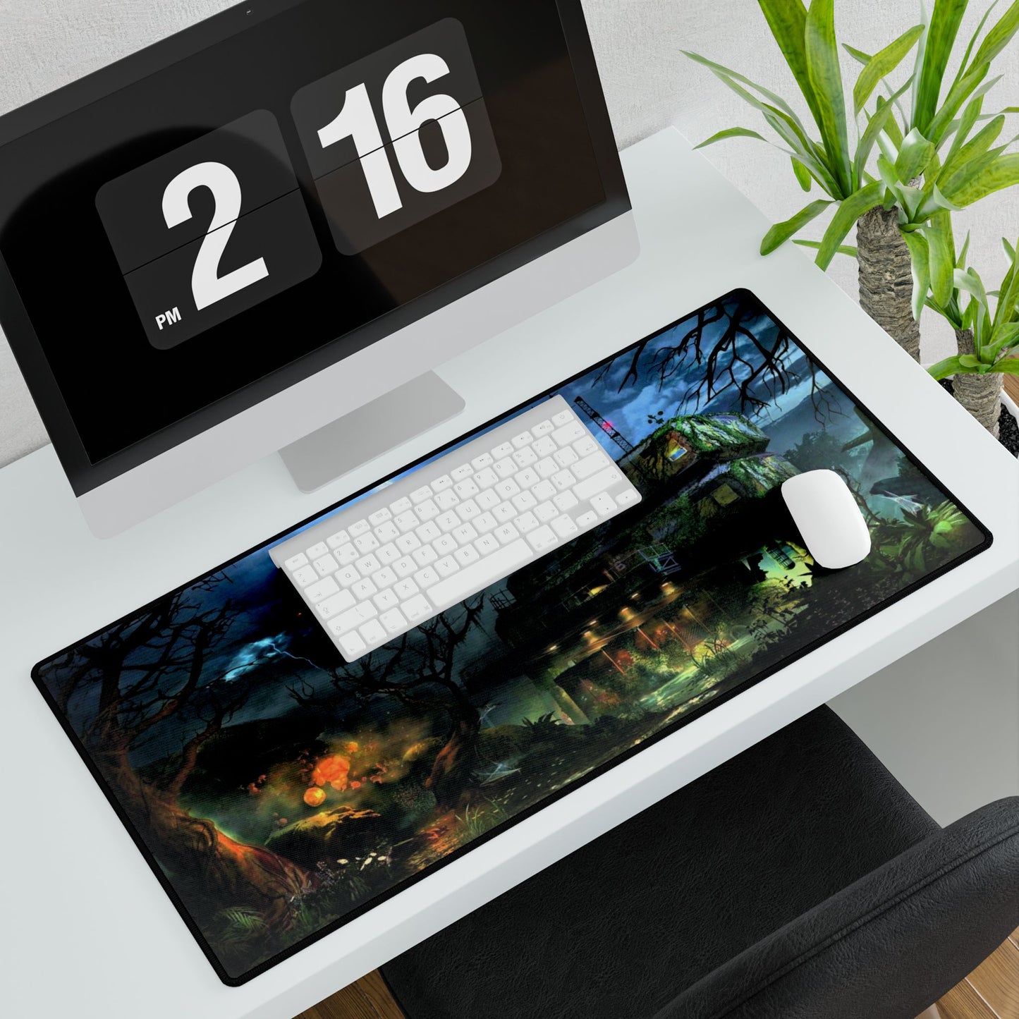 Call of Duty zombies themed Gaming Desk Mat —ZETSUBOU NO SHIMA" Zombies map  Haunted House Nightscape XL Keyboard Mouse Pad