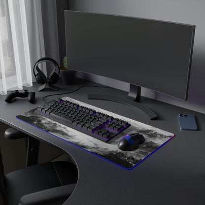 Yin Yang LED Gaming Mouse Pad — RGB Oversized Desk Mat with Tranquil Ink Landscape