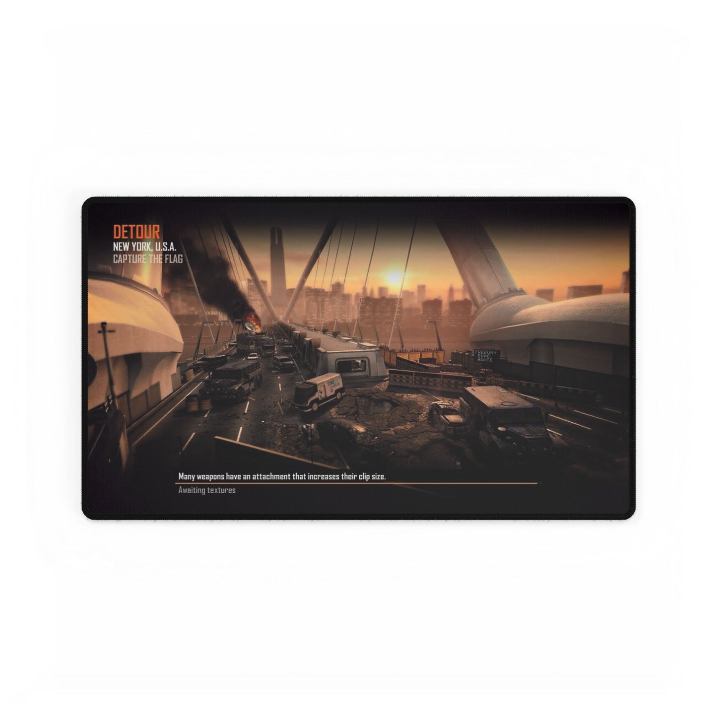 Custom Call of Duty themed mouse pad DLC map "DETOUR" Artistic Desk Mat with Urban Landscape Design