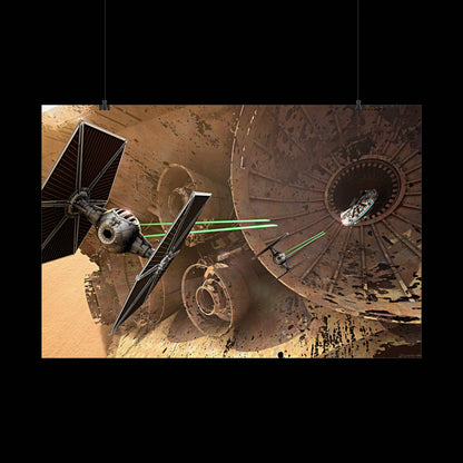 StarWars Millenium falcon space battle- Star wars themed poster