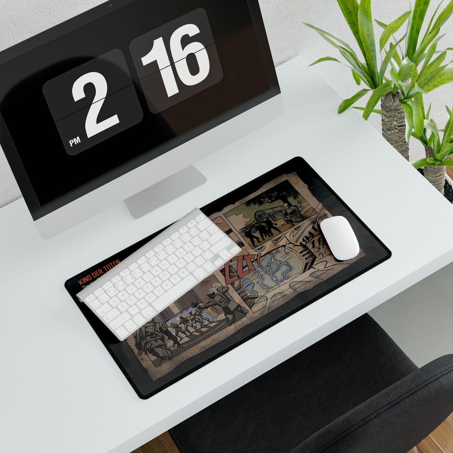 Call of duty black ops 1 zombies themed "KINO DER TOTEN" Desk Mat — Retro Military Gaming Mouse Pad
