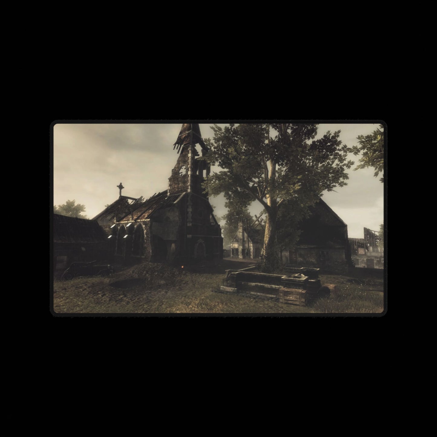 Custom Gaming Desk Mat Call of Duty World at War multiplayer map "OUTSKIRTS" — War Landscape Gaming Mouse Pad