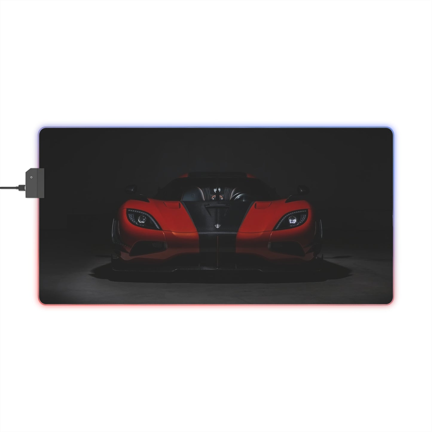 LED Gaming Mouse Pad — RGB Sports Car Desk Mat "koenisegg Agera R" made for car enthusiests