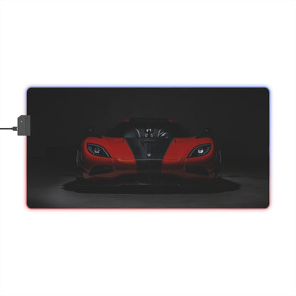 LED Gaming Mouse Pad — RGB Sports Car Desk Mat "koenisegg Agera R" made for car enthusiests