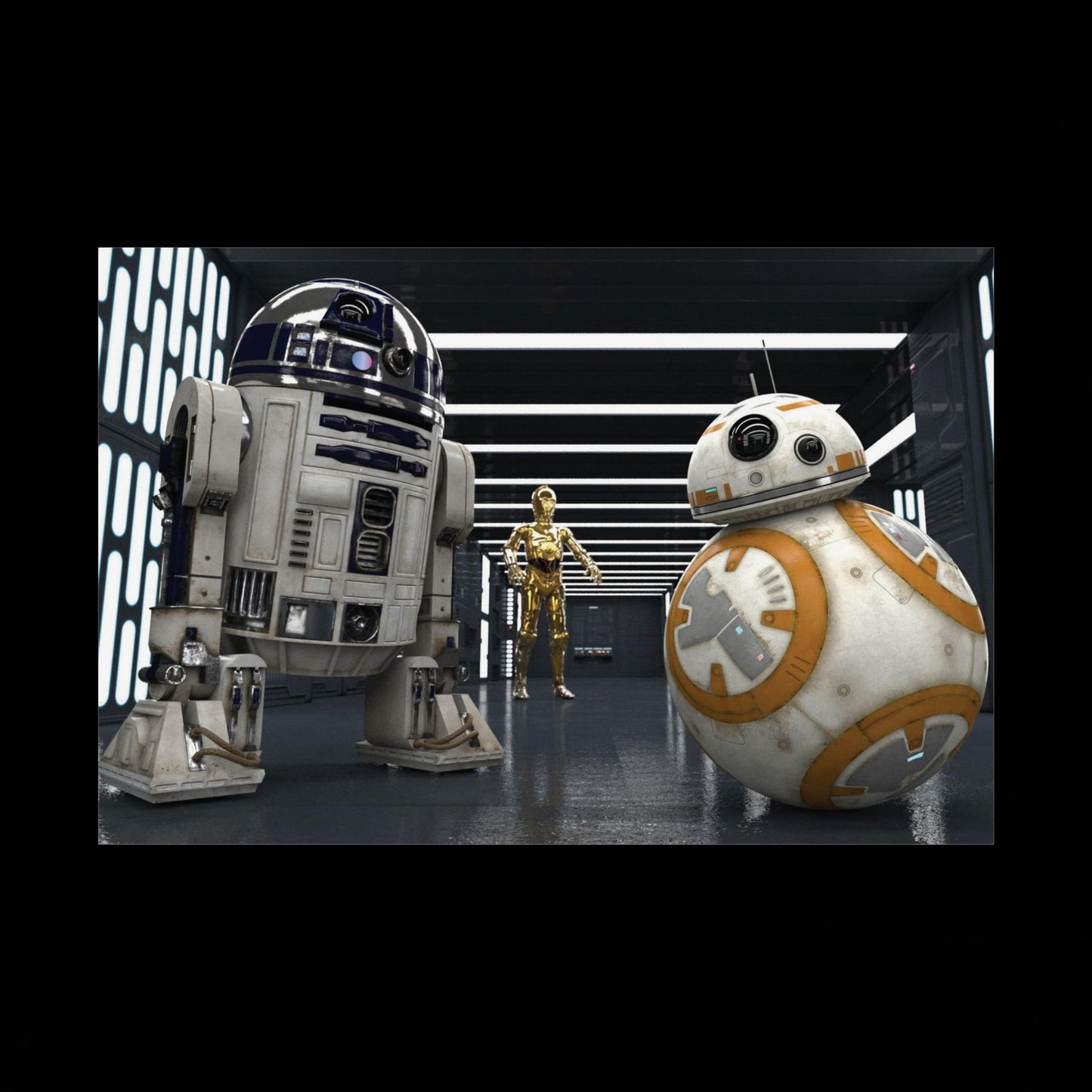 Star Droid Poster — R2-D2, BB-8 & C-3PO Star Wars Wall Art (Rolled Poster)