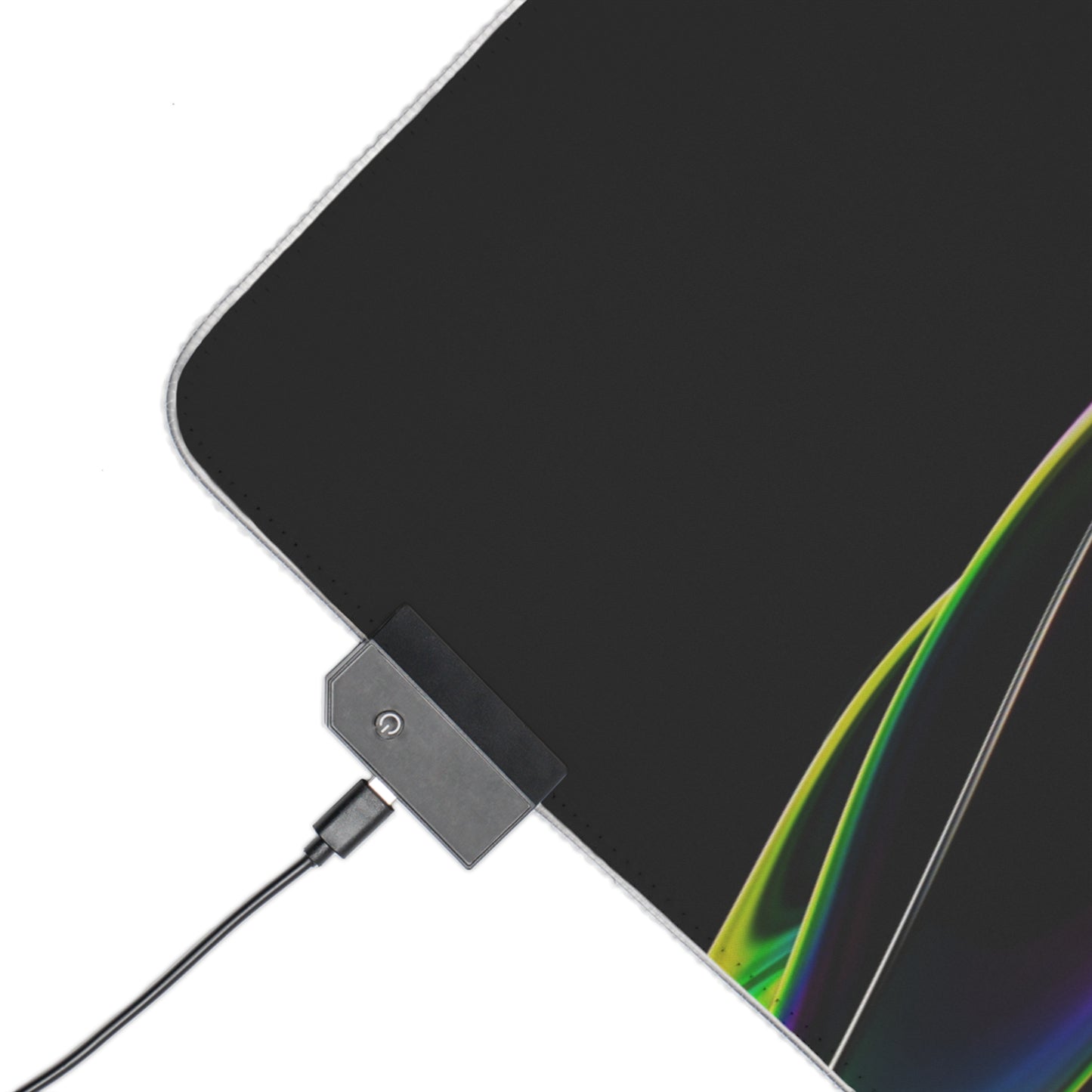 RGB LED Gaming Mouse Pad — Sleek Black with Color Wave Design