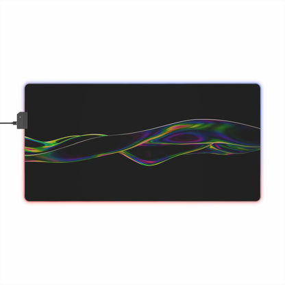 RGB LED Gaming Mouse Pad — Sleek Black with Color Wave Design