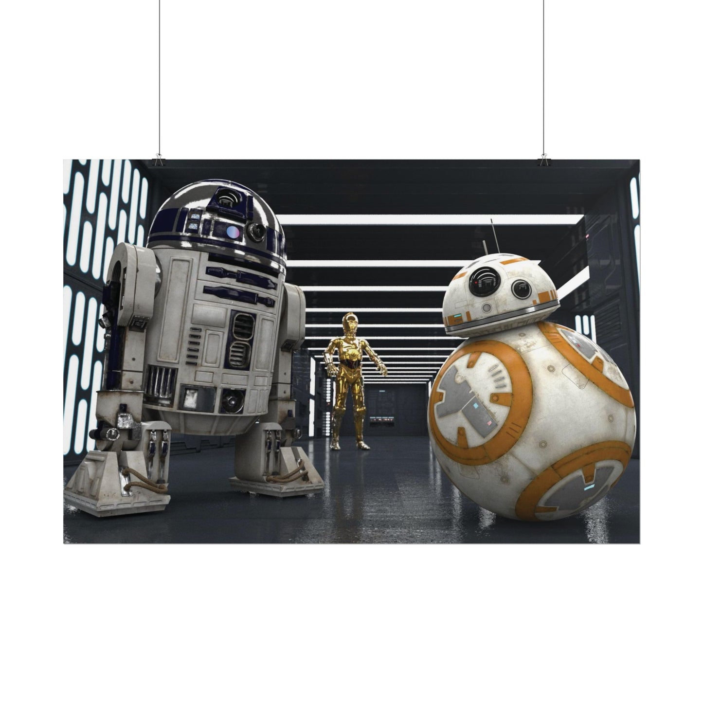 Star Droid Poster — R2-D2, BB-8 & C-3PO Star Wars Wall Art (Rolled Poster)