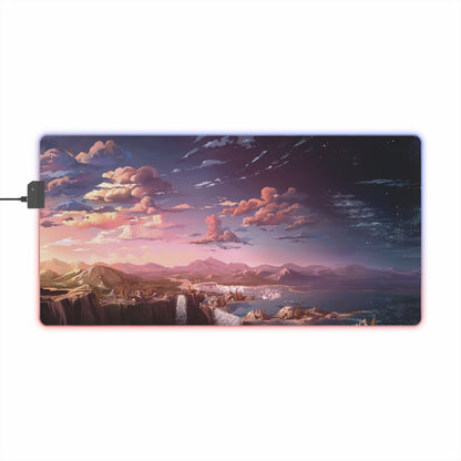 LED Gaming Mouse Pad — Scenic Sunset RGB Desk Mat