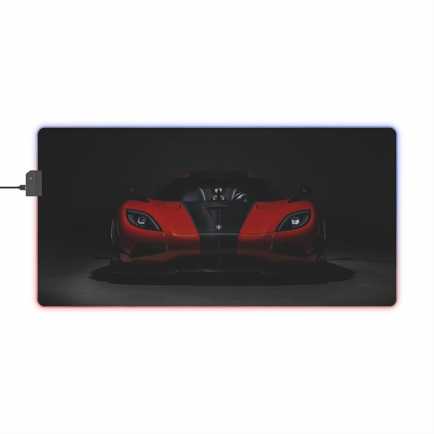 LED Gaming Mouse Pad — RGB Sports Car Desk Mat "koenisegg Agera R" made for car enthusiests