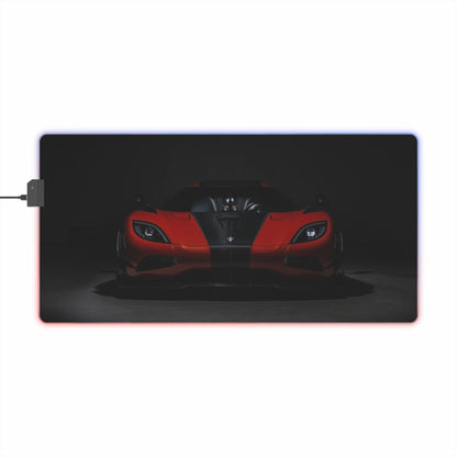 LED Gaming Mouse Pad — RGB Sports Car Desk Mat "koenisegg Agera R" made for car enthusiests