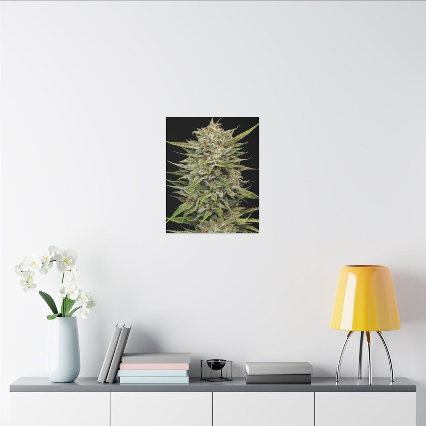 Cannabis Bud Matte Canvas Print — Botanical Marijuana Wall Art