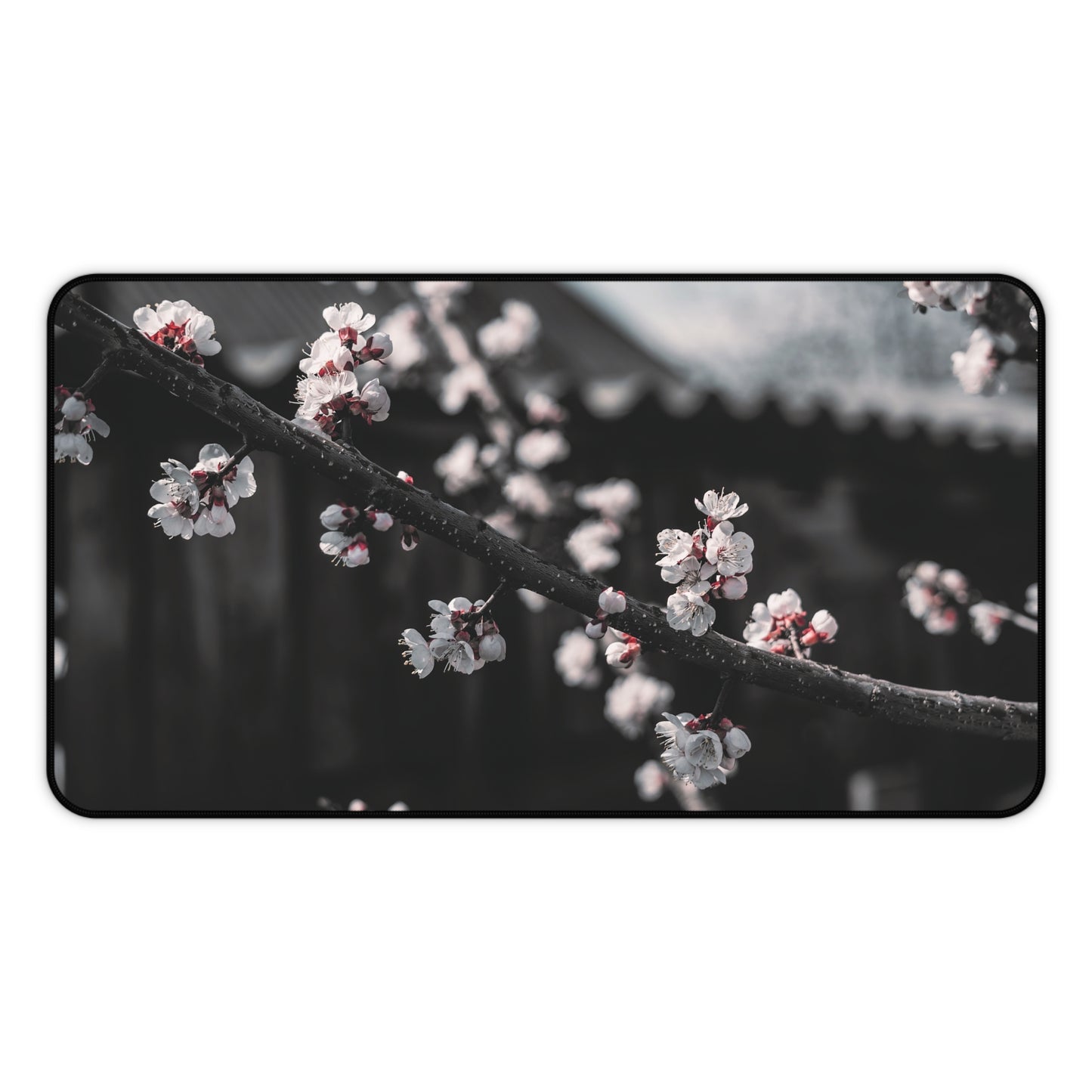 Cherry Blossom Desk Mat – Minimal Floral Office Mouse Pad